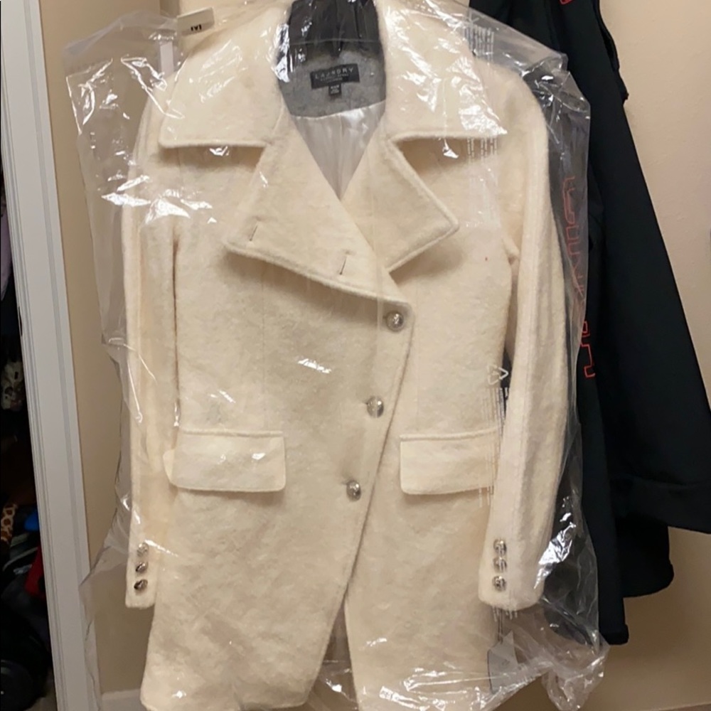 Shelli Segal Ivory Pea coat